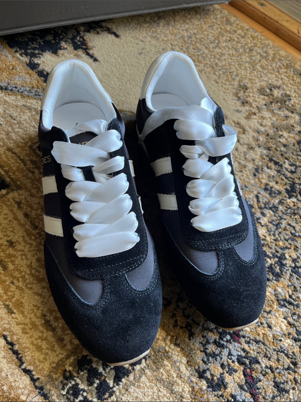 Black and White Suede Woman’s J/Slides  Sneakers